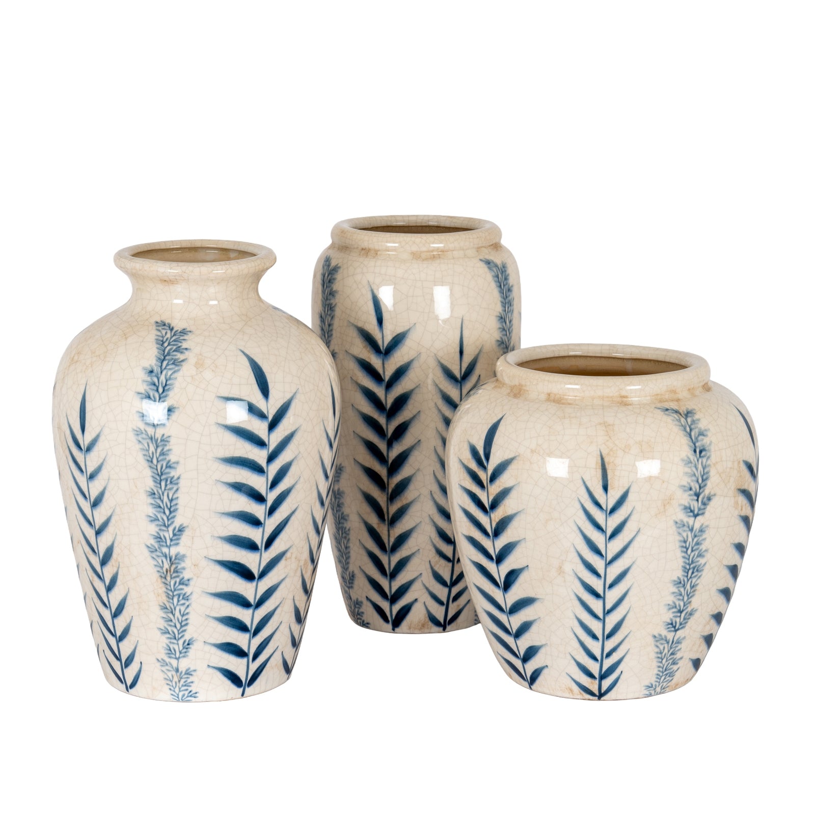 Large Blue Flora Tall Olpe Vase