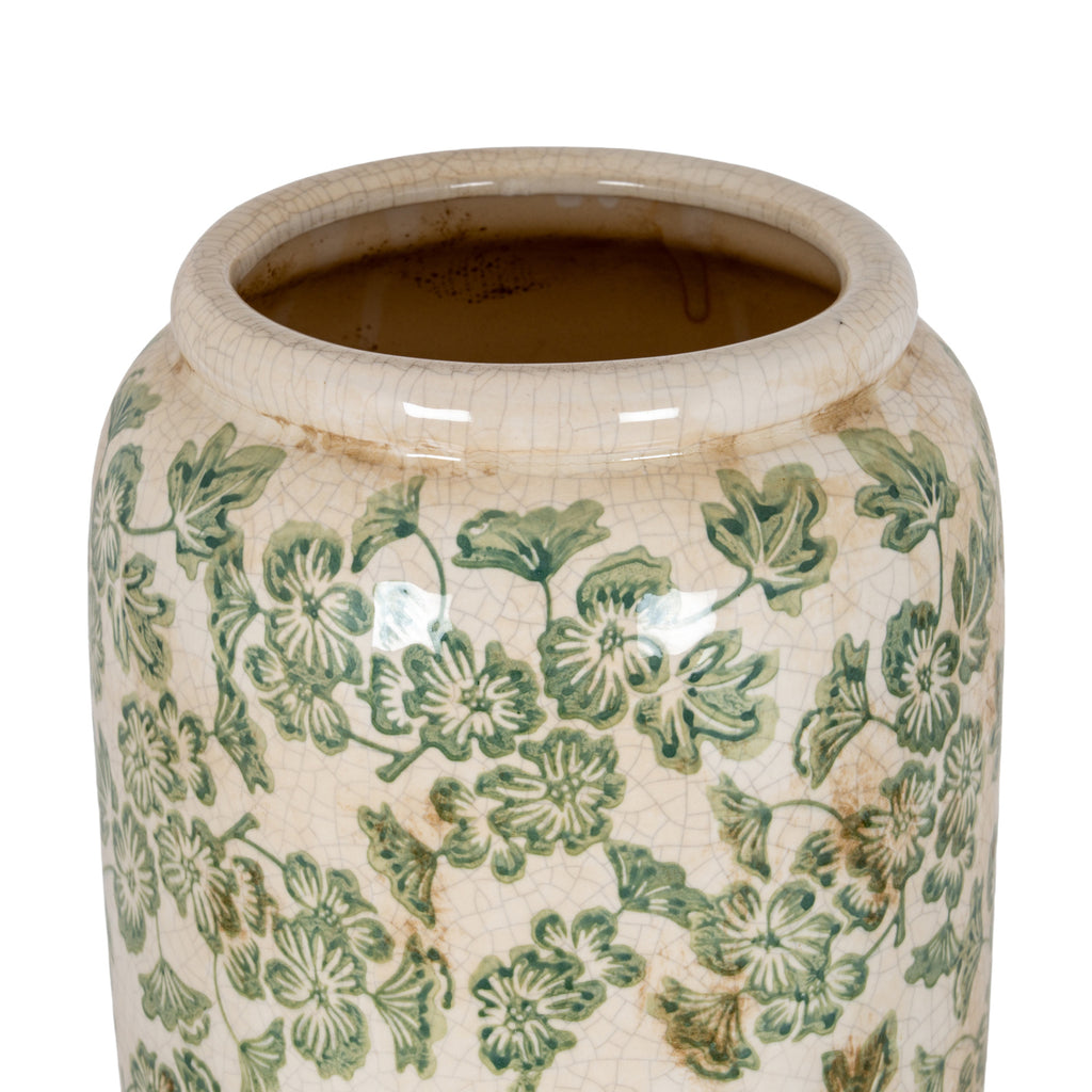 Large Green Clover Tall Olpe Vase