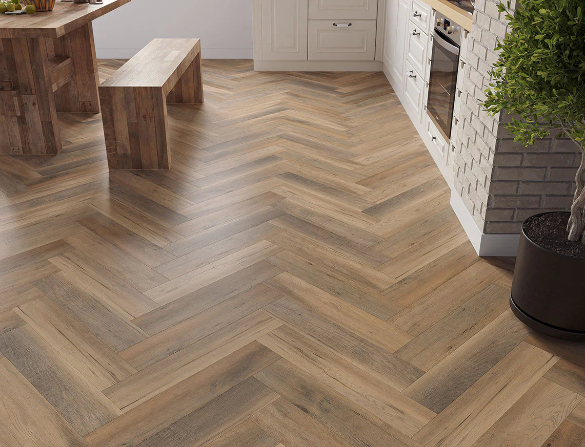 Marazion Oak – 6.5mm Click Vinyl Herringbone LVTd
