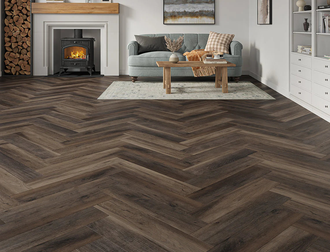 Pentle Oak – 6.5mm Click Vinyl Herringbone LVTe
